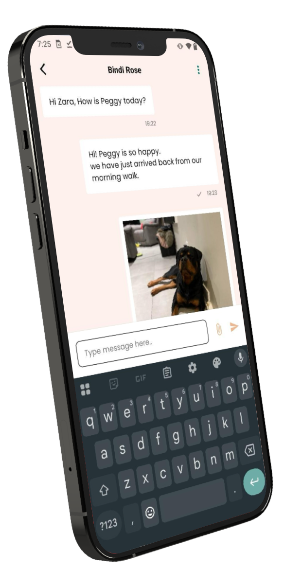 Chat between owner and sitter